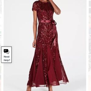 R&M Richards Merlot Sequin Dress